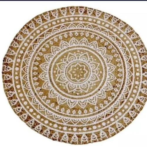 Round Handwoven Jute Rug  