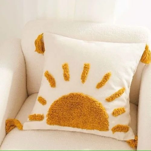 Bohemian Sun Tufted Cushion Cover  