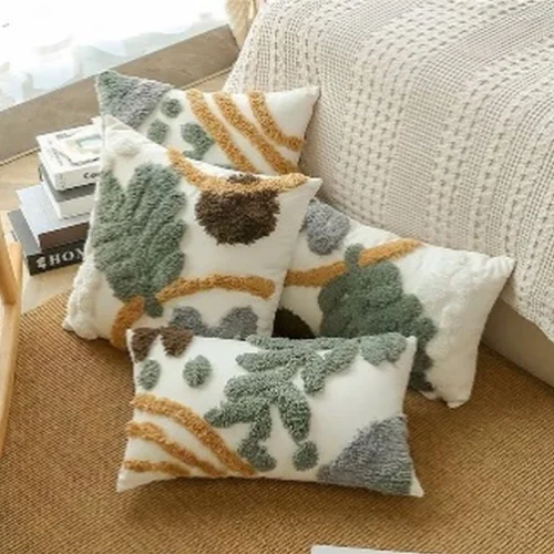 Stylish Floral Cotton Pillow Cover
